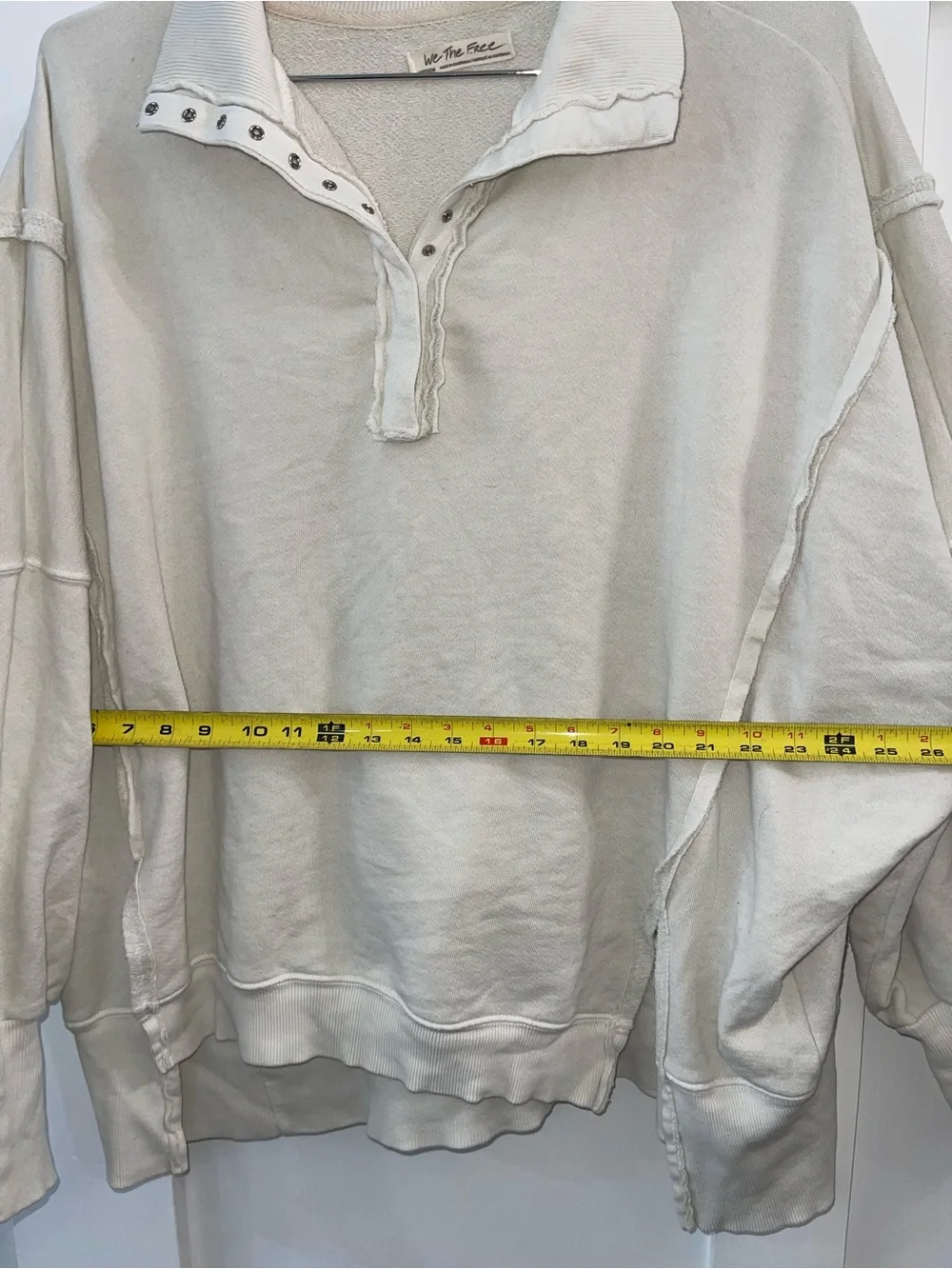 FREE PEOPLE We The Free Camden Henley Sweatshirt Medium OVERSIZED Fit - Picture 4 of 7